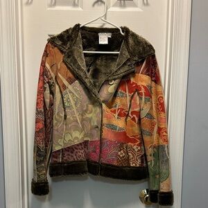 Alberto Makali Multicolor Patchwork Teddy Jacket
